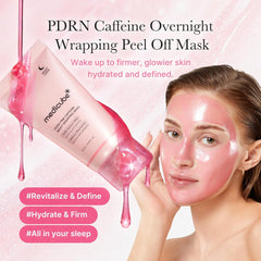 MEDICUBE PDRN PINK CAFFEINE OVERNIGHT WRAPPING PEEL OFF FACIAL MASK 75ML