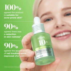 Authentic Anua Azelaic Acid 10 Hyaluron Redness Soothing Serum bottle showing barcode and cap details