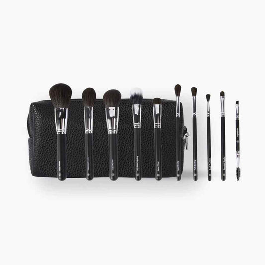 BH Cosmetics Ultimate Essentials 10 Piece Face &amp; Eye Brush Set with Bag