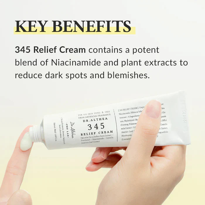 Dr. Althea 345 Relief Cream lightweight soothing texture for sensitive and acne-prone skin