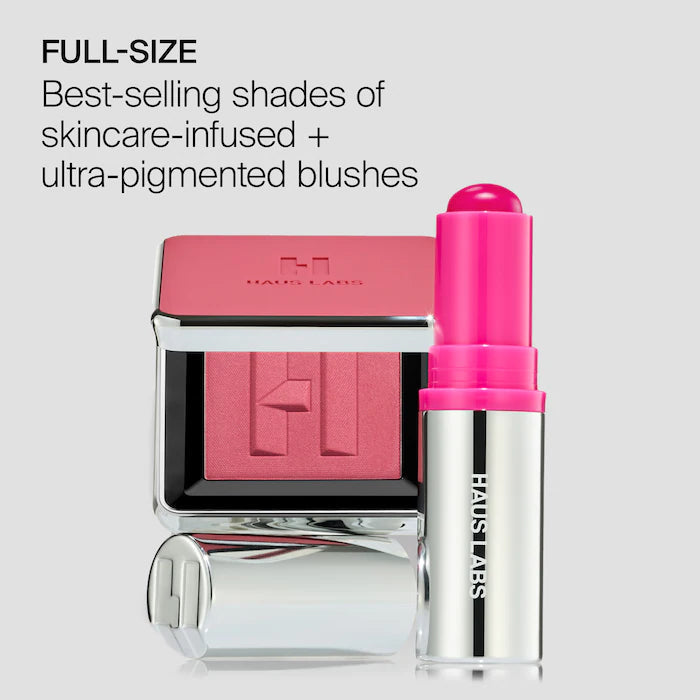 HAUS LABS BY LADY GAGA Color Fuse Glassy Blush Balm Stick + Powder Blush Set
