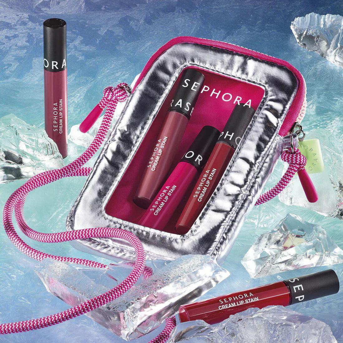 Sephora  Moving Lights - No Transfer Cream Lip Stain Velvety Red Kit