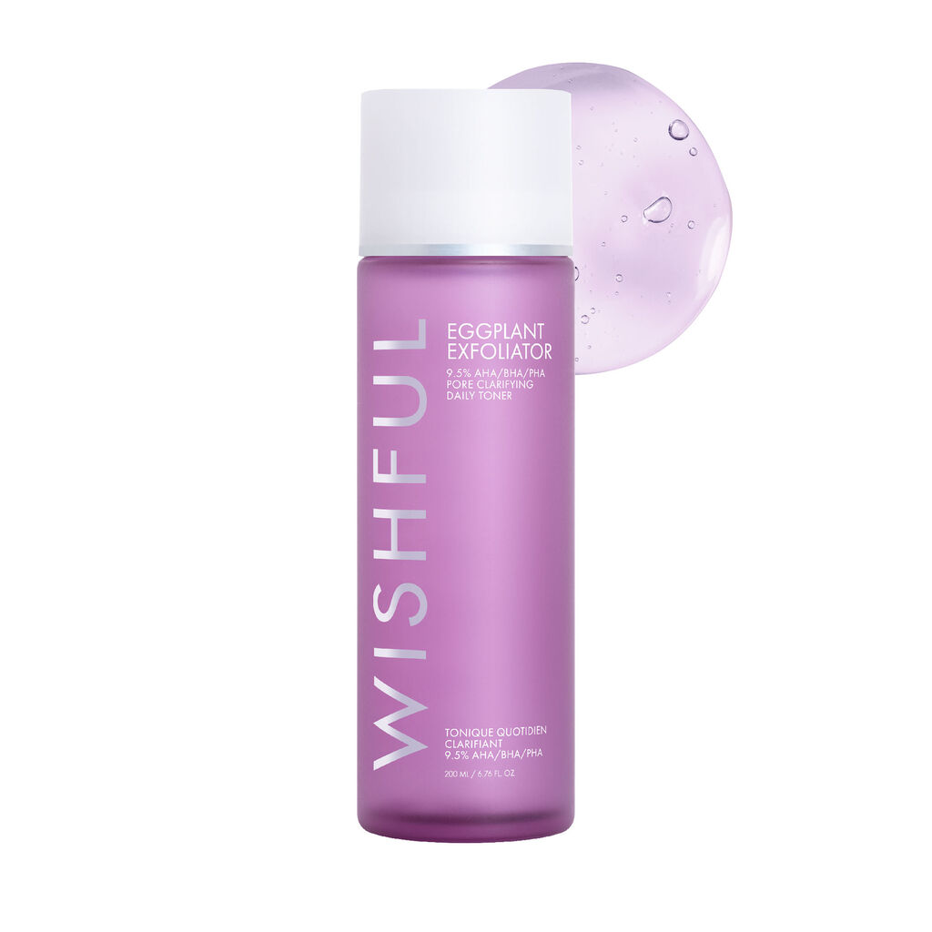 WISHFUL Eggplant Exfoliator: 9.5% AHA, BHA &amp; PHA Pore Clarifying Daily Toner