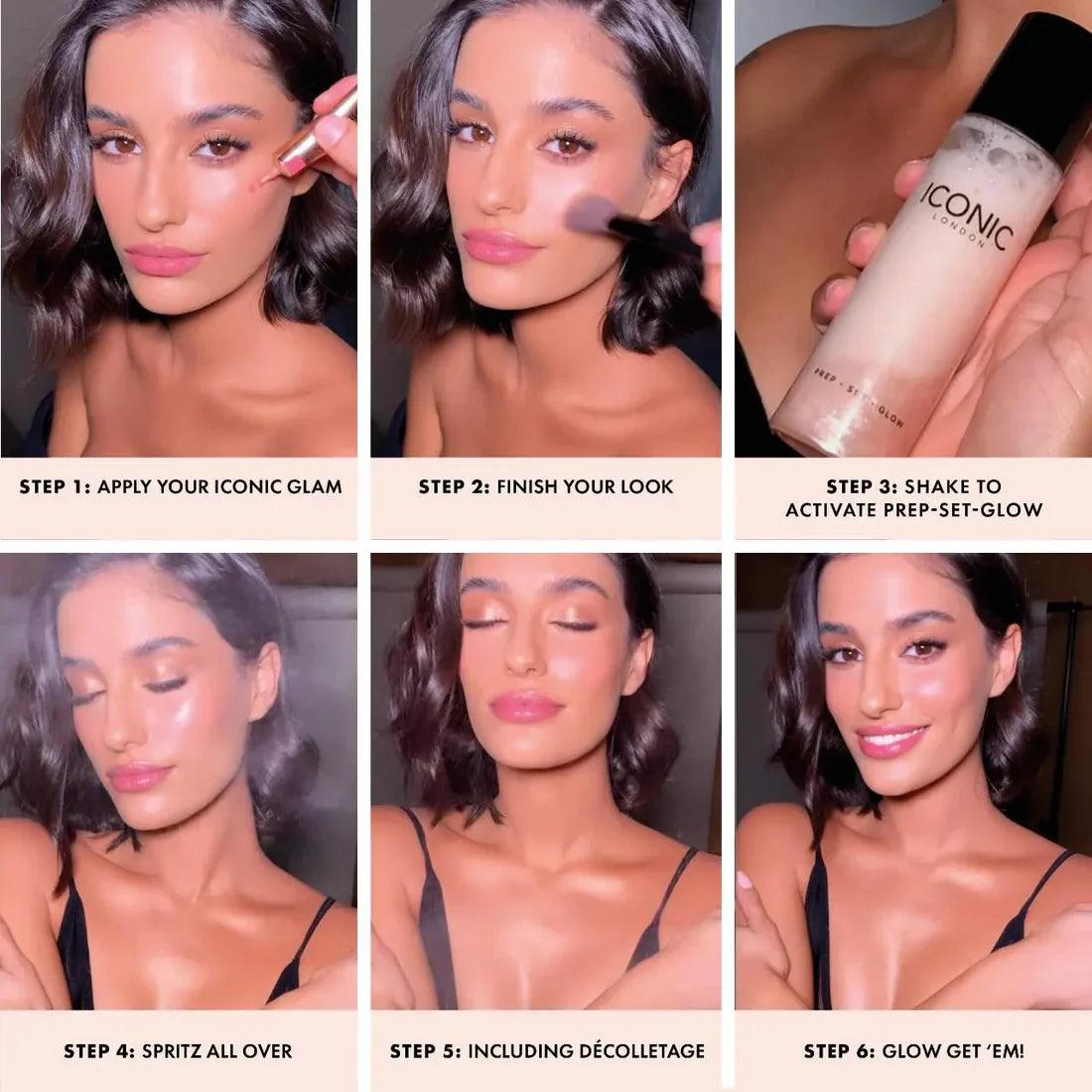 iconic London  Glow Goals Setting Spray And Highlighter Set